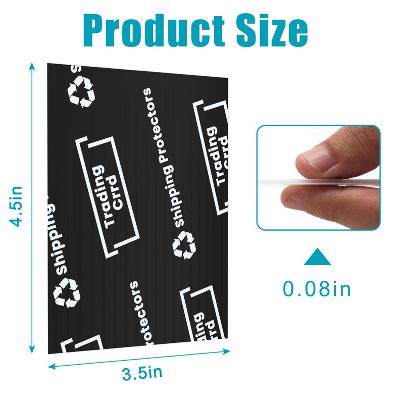 Coolrunner 200 Pack Trading Card Shipping Protector Coolrunner 3.5"" x 4.5"" Plastic Card Protectors Card Mailers durable Card Savers for Trading Cards Hard Plastic Flats for Card Breakers, Black - Image 2